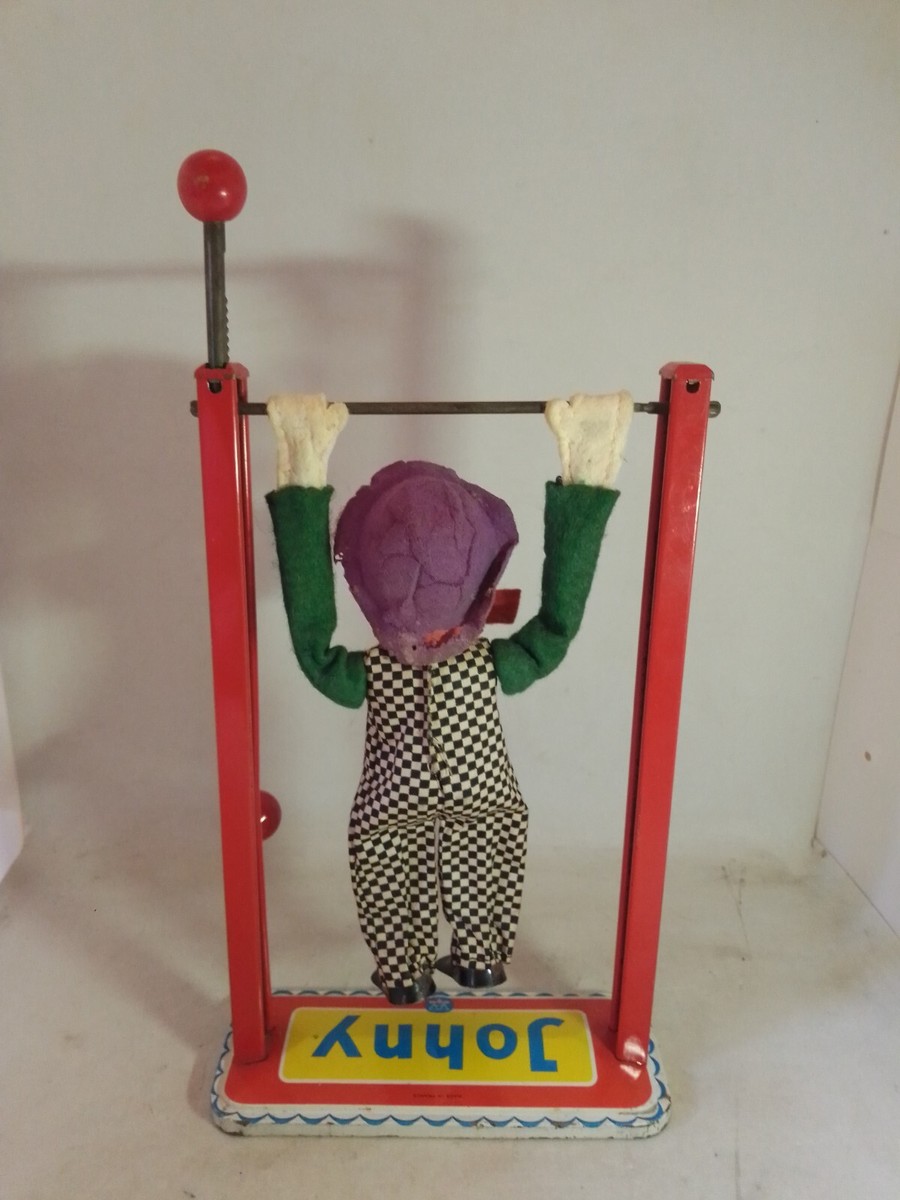 Jouet Ancien Trapéziste Clown - Celluloïd Bois Métal - SIC France 1910-20