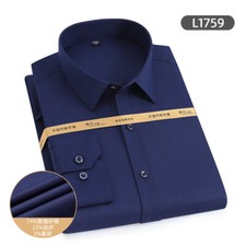 Men's Dress Shirts Long Sleeves Formal Business Bamboo Casual Shirts 17 Colors