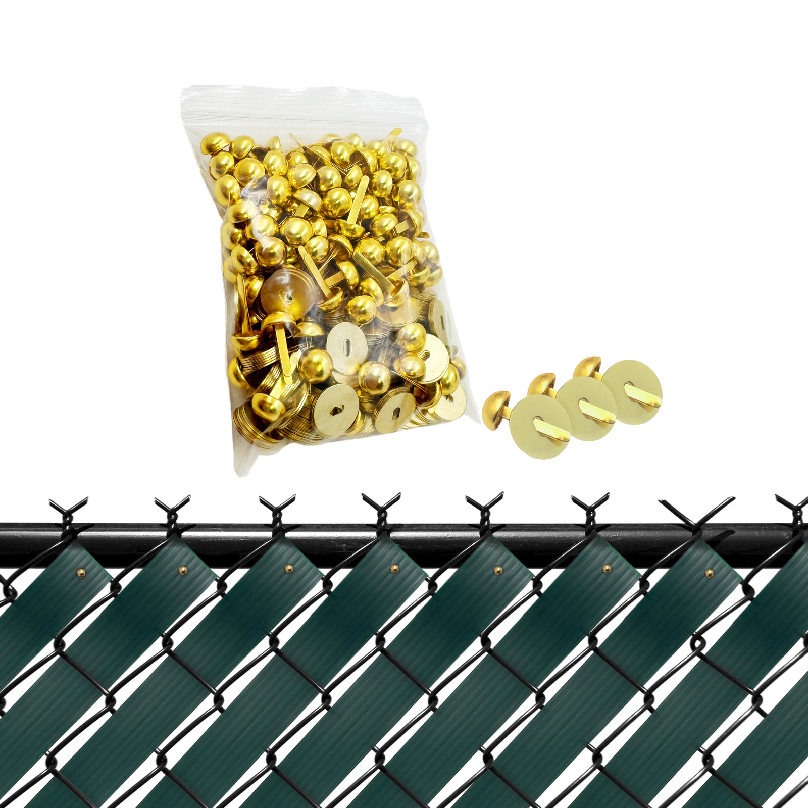 Brass Fasteners For Chain Link Fence View Blocking Privacy Tape Weave
