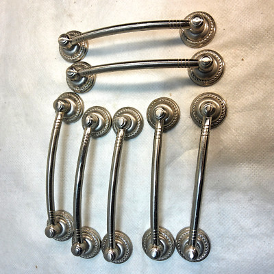 7 Pk Rope Edge drawer Pulls 3-3/4'' hole to hole nickel plated decor remodel door