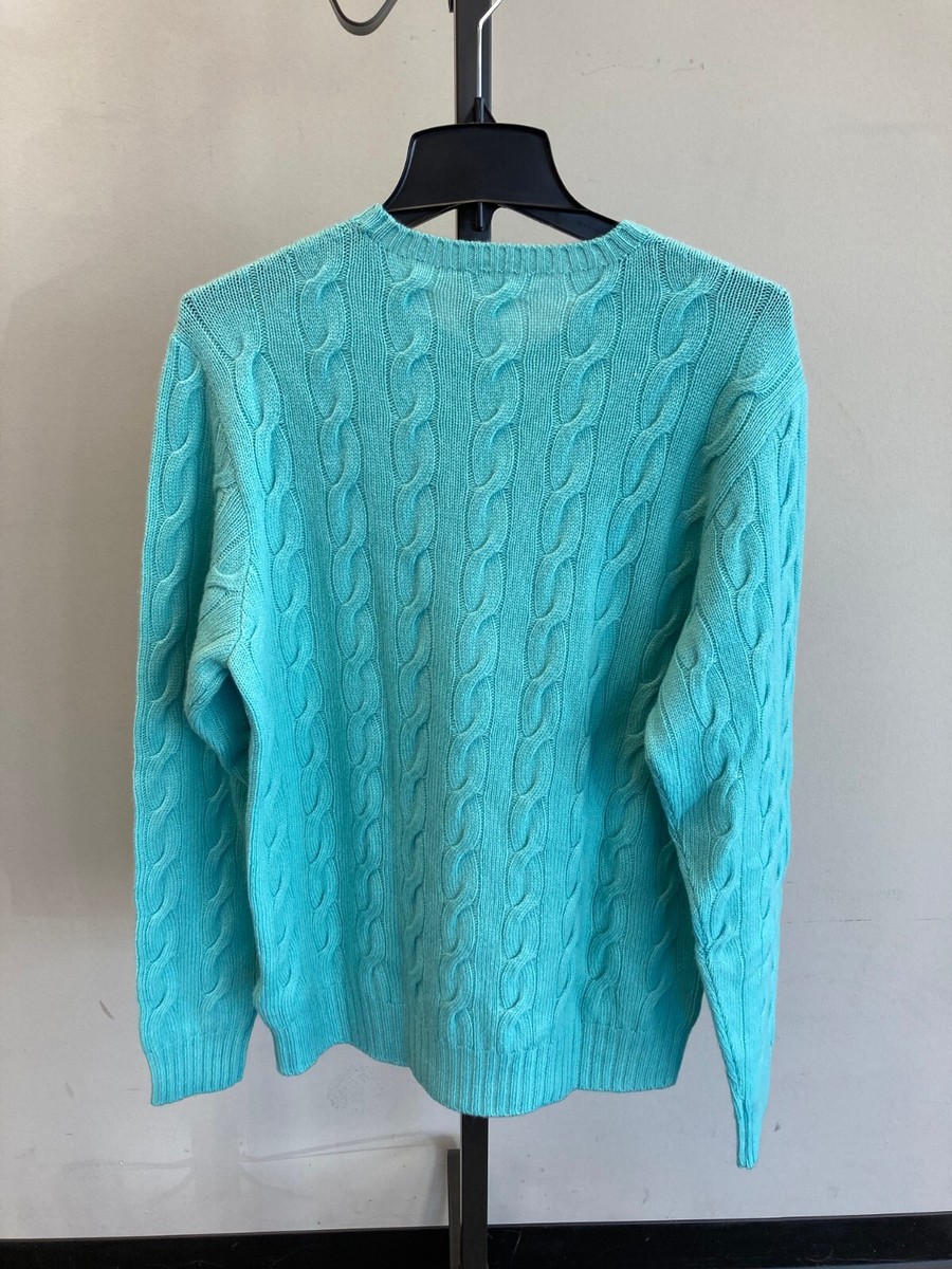 $995 Ralph Lauren Purple Label Turquoise Cashmere Cable $995 Ralph Lauren Purple Label Turquoise Cashmere Cable