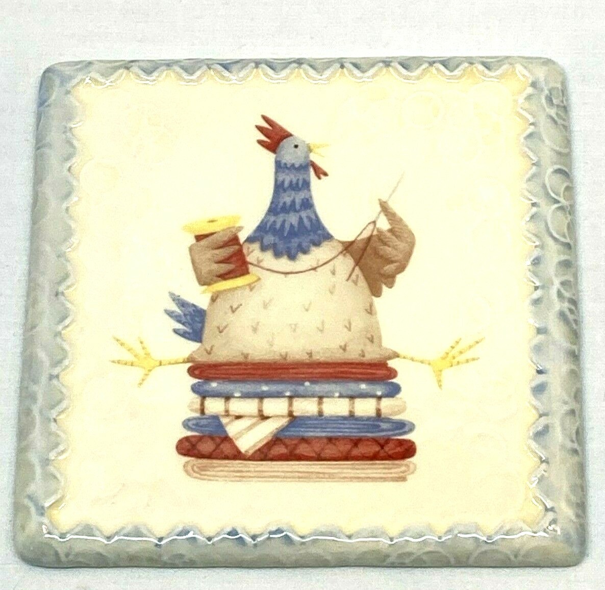 Debbie Mumm Chicken Ceramic Square Coaster Trivet JoAnn Fabrics eBay