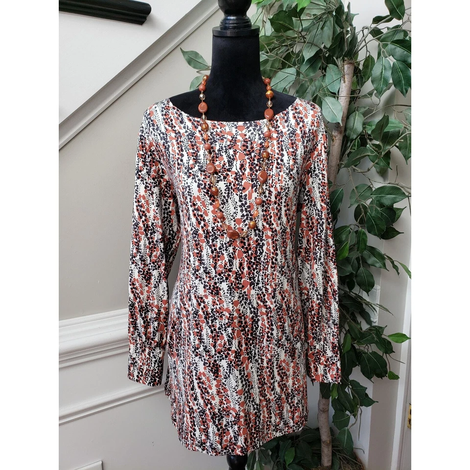 Blusa Top Retreat Rhonda Cizalla Mujer Grande Multi Estampado Geo Bolsillos Manga Larga Foto 2 de 4