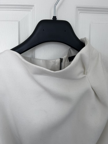 Zara Women, White Winter Flare Dress. With Asymmetric Collar - Size L - 第 3/7 張圖片
