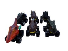 Dinosaur Plastic Pullback Cars Toys lot of 6 duplicates