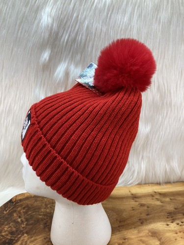 Sombrero Betty Boop Tejido Gorro Tobogán Rojo Piel Sintética Pompón Retro Para Mujer’s Talla Única - Imagen 5 de 7