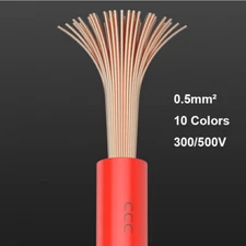 0.5mm² Pure Copper Core RV Wire Extra Soft Cable Electronic Auto Wires 10 Colors