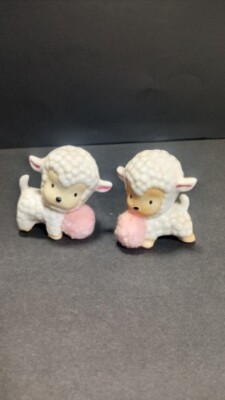   Two Vintage Ceramic Sheep  Welcoming Pieces..DECOR