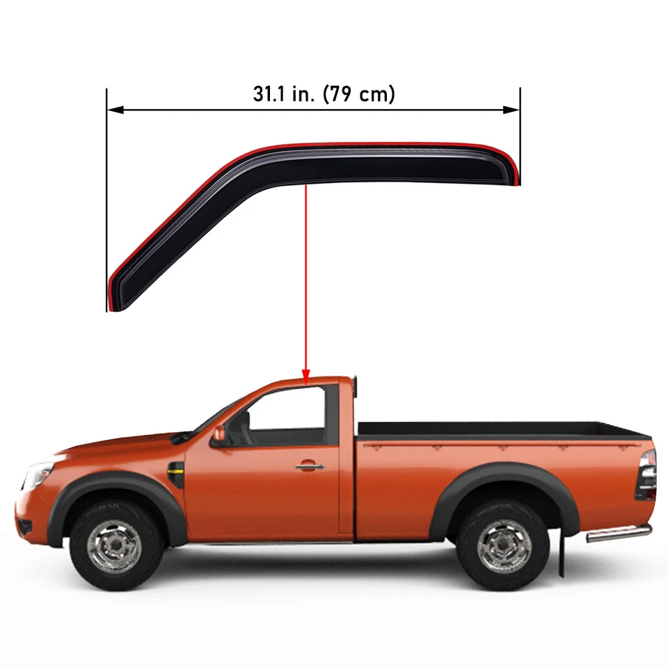 In-Channel Window Visor Rain Guard for Ford Ranger Mazda B2300 B2500 B3000 B4000 Foto 2 de 4