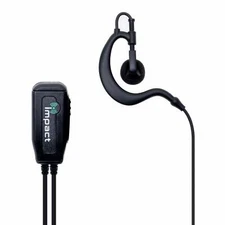 Impact I3-S1W-EH1 Rubber Earhook Earpiece Mic, Icom Radio (See List)