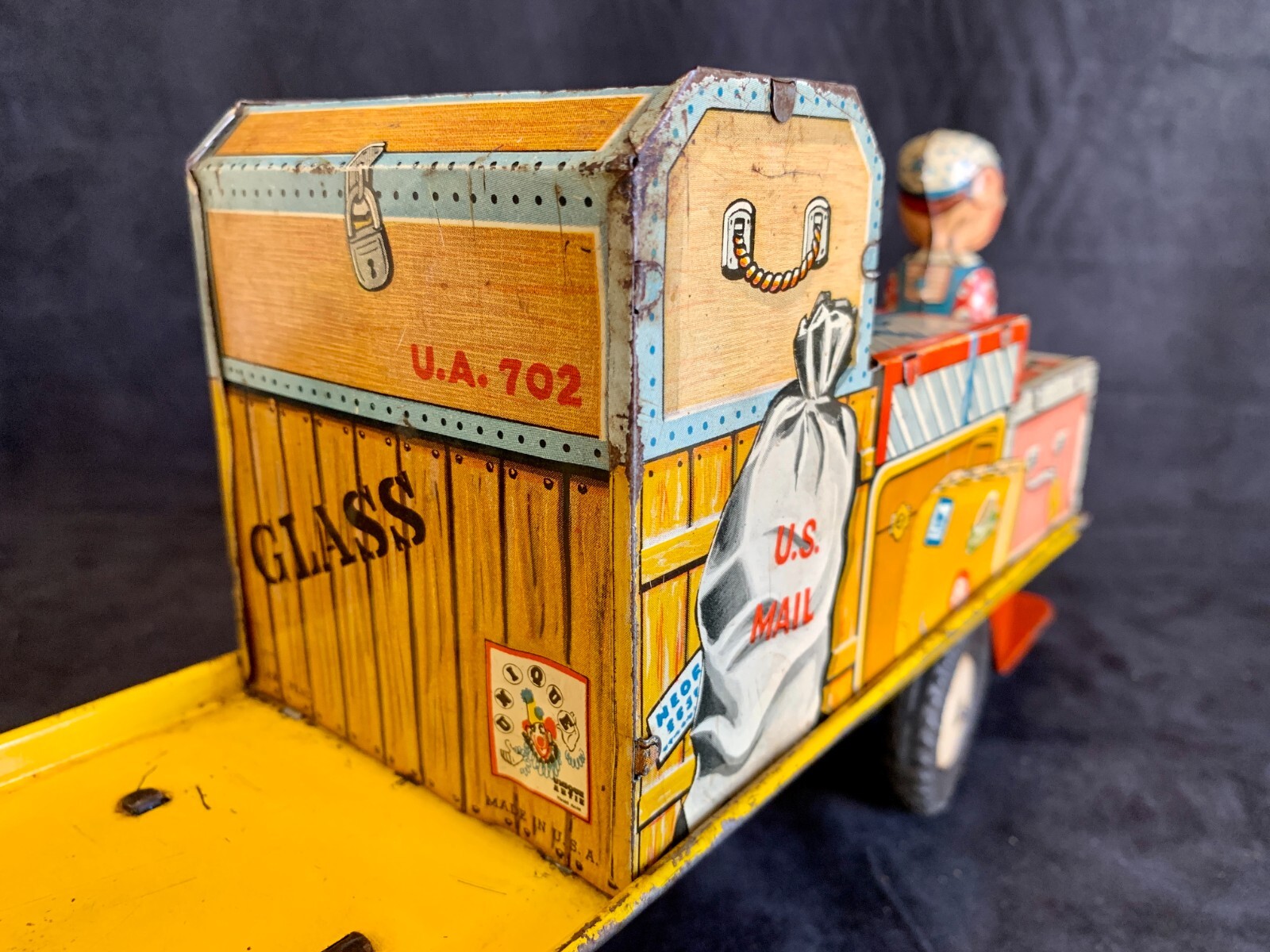 Vintage Unique Art Finnigan Porter Wind Up Tin Litho USA WORKS 1950s Ex Cond