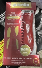 Meridian The Hair Trimmer Original Rechargeable, Bonus Blade Wet Dry (Red) NEW!