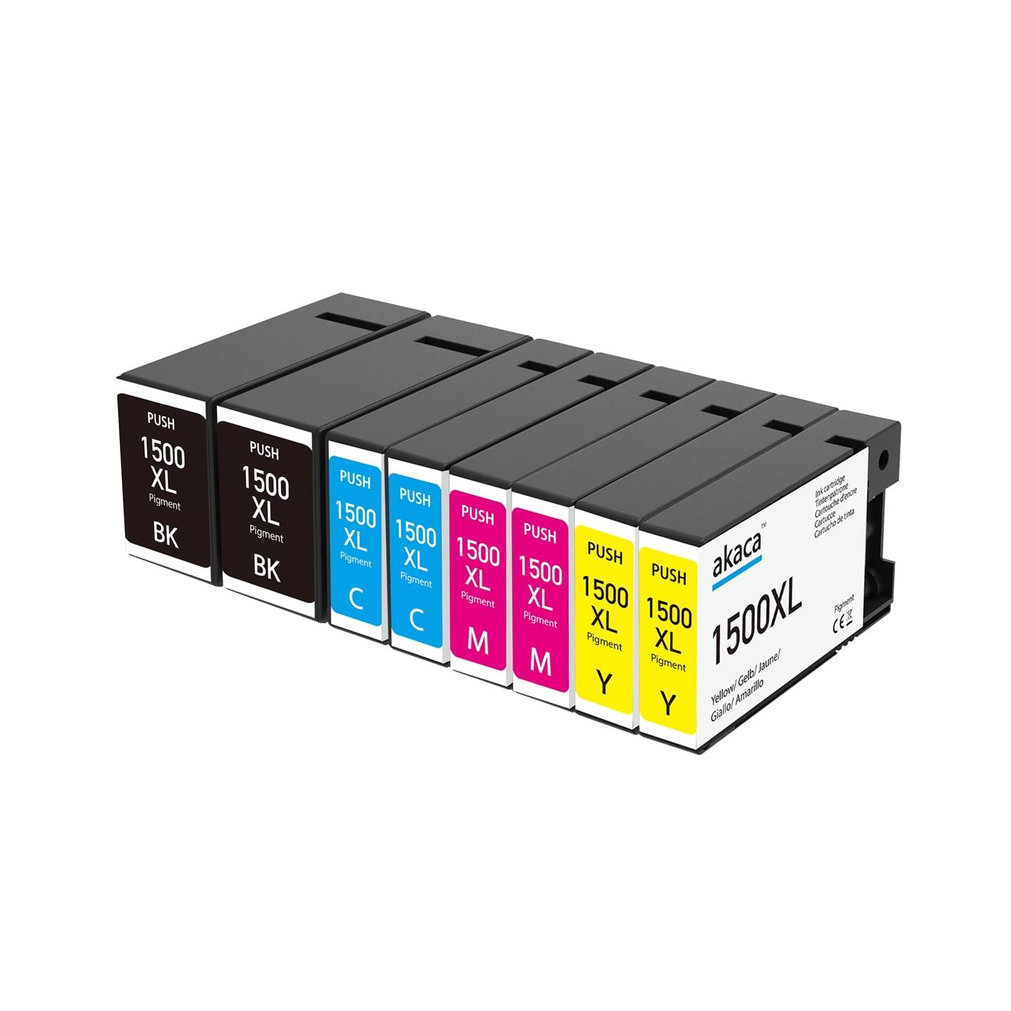 PGI-1500 XL Pack de 8 Cartouches d'encre Noir et Couleur pour Imprimante Maxify