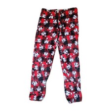 Disney Mickey Mouse Christmas Pajama Pants Red Fleece Soft Lounge Sleep Pants L