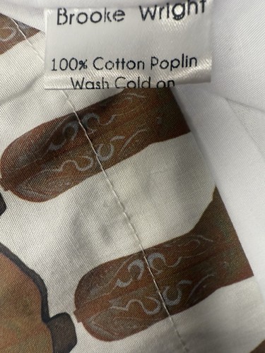 NWT BROOKE WRICHT Cowboy Boots 100% Cotton dress original price $ 196 - Picture 7 of 10