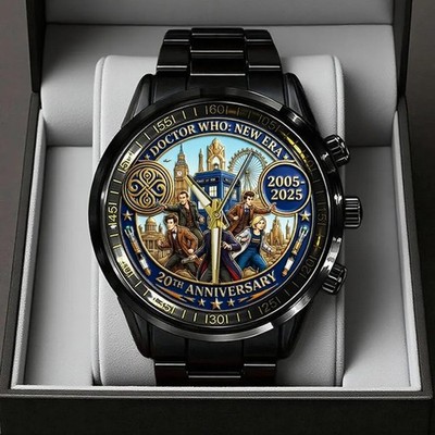 Doctor Who: New Era 20th Anniversary Black Stainless Steel Watch 2005-2025