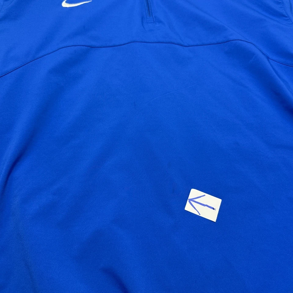 Jaqueta Nike Dri Fit Coaches azul 1/4 zíper manga curta masculina tamanho extra grande GG - Imagem 3 de 4
