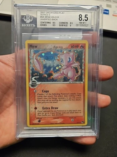 2007 Mew Organized Play Series 5 #3a (3/17) Inverted Back Error BGS 8.5