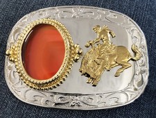 Western Cowboy Style Belt Buckle for Decorative Insert 2.75 x3.75 206