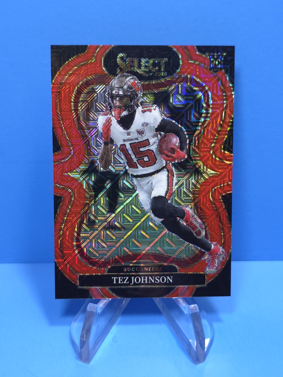 2025 Panini Select Football Tez Johnson Suite Level Red Prizm RC /49 Buccaneers