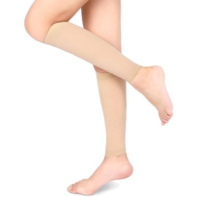 Kompressionsstrümpfe 23-32mmHg für Krampfadern elastisch, Beige L