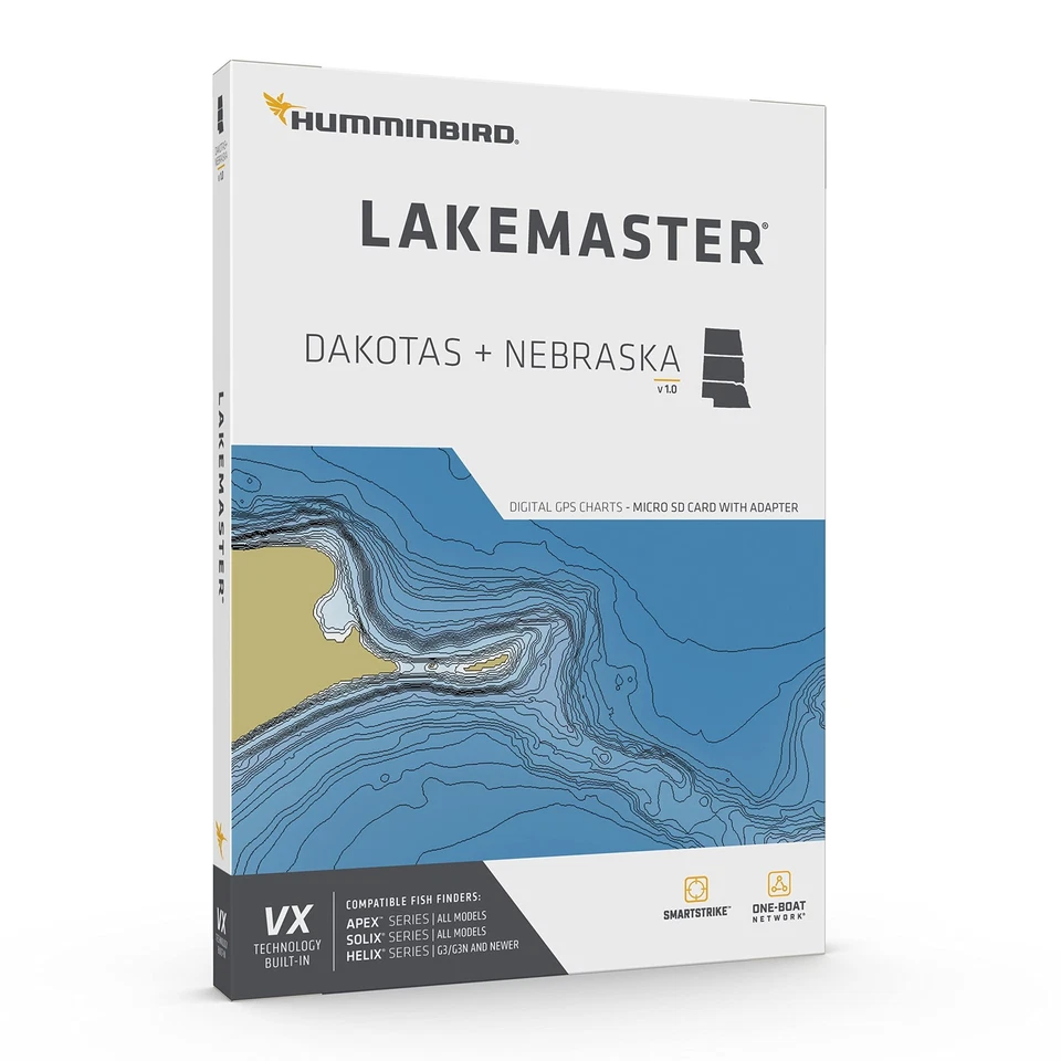 Humminbird Lakemaster Vx Smartstrike Hd Lakes Map Card For Helix Solix Apex - Image 2 of 3
