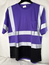 XL Purple/Black High Visibility Safety Polo Short Sleeve Shirt