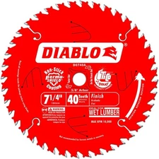 Freud D0740A Diablo 7-1/4-inch 40T ATB Finishing Saw Blade, 7-1/4", Red 