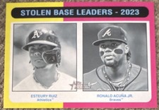 Topps Heritage 2024 Stolen Base Esteury Ruiz Ronald Acuña Jr. SSP Black & White