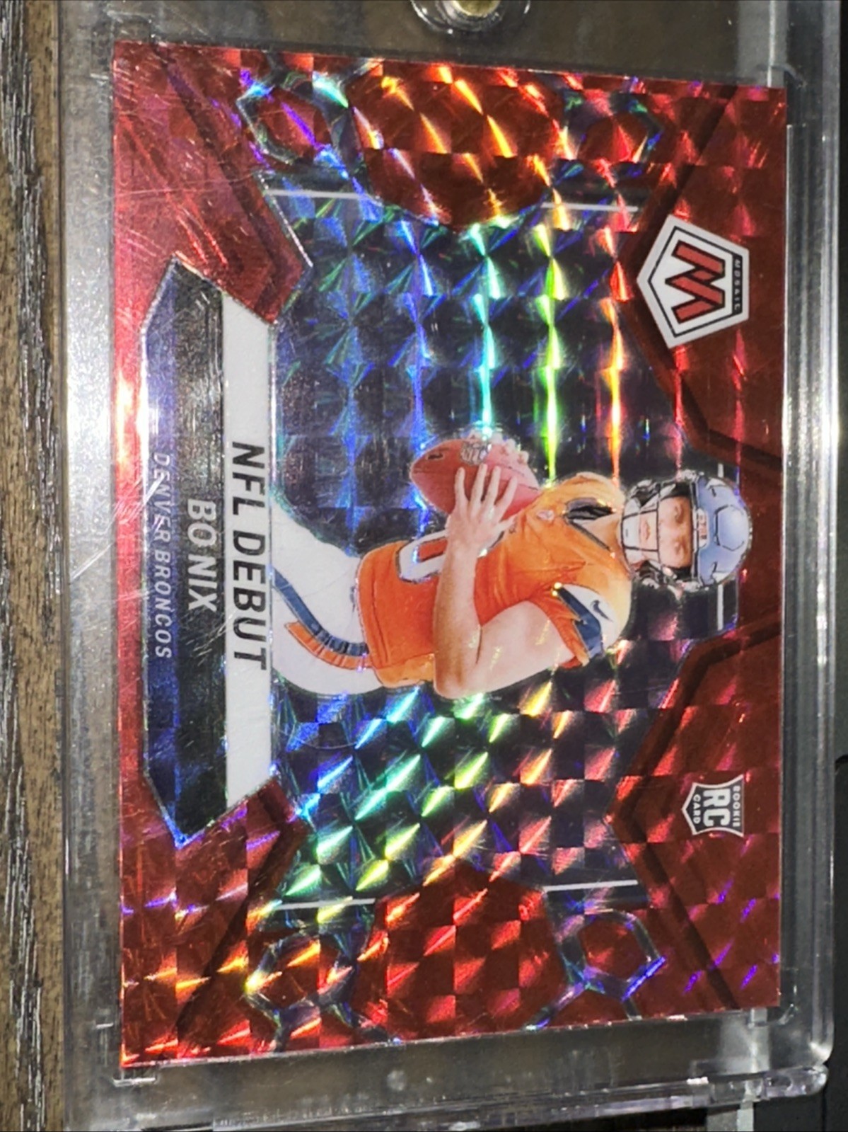 2024 Panini Mosaic - NFL Debut Bo Nix #271 Red Mosaic Prizm (RC)