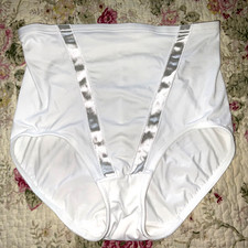Vintage White Satin Nylon Pantie Style Girdle Size Large