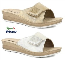 INBLU solettaPELLE SOFT donna ciabatte pantofole comode strappo strass FC 59