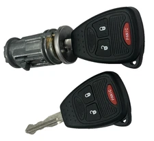 For Select Chrysler Dodge Ignition Lock Cylinder +  3 Buttons Remote Head Keys