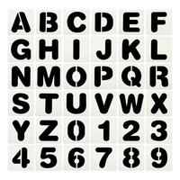 "4\" Buchstaben-Schablonen, Quadratisch, FüR 36 StüCk"