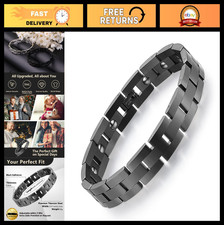 Sleek Titanium Magnetic Therapy Bracelet for Men - Stainless Steel, Adjustable G