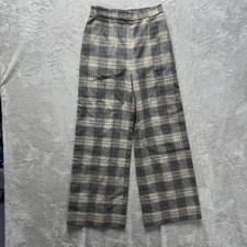 VTG 70s Flannel Plaid Flared Pants Ireland Tartan Talon Bell Bottom Slacks 26x28