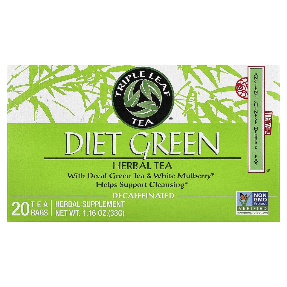 Diet Green Herbal Tea, Decaffeinated, 20 Tea Bags, 1.16 oz (33 g)
