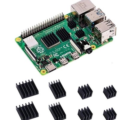 Kühlkörper für Raspberry Pi 4 Model B Aluminium 8 Stück mit Wärmeleitklebeband
