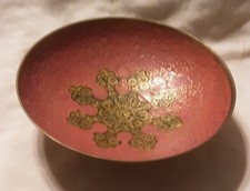 Vintage Cloisonne Enamel Brass Metal 6" Trinket Dish/Bowl