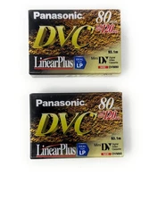 2 Panasonic DVC Cassette Mini Digital Video Cassette SP 80 / LP 120 Tapes