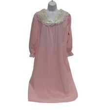 Honors Intimates Womens Size Small S Vintage Sweet Pink Nightgown Collared