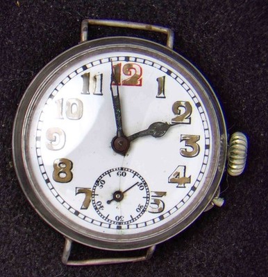 Antique Trench Silver .925 Sub-Dial Men's Hand-Wind Swiss Watch-- Spares/Repairs