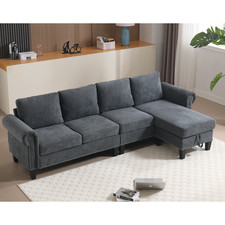 [NEW ARRIVED]   Convertible Sectional Sofa w/Storage,L-shaped sofa,Four-seater s