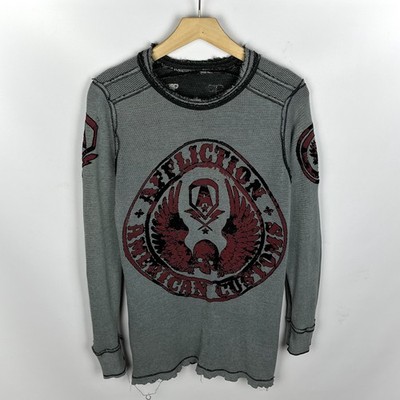 Vintage Affliction Big Logo doppelseitiger Y2K Herren Pullover Größe Small gr...