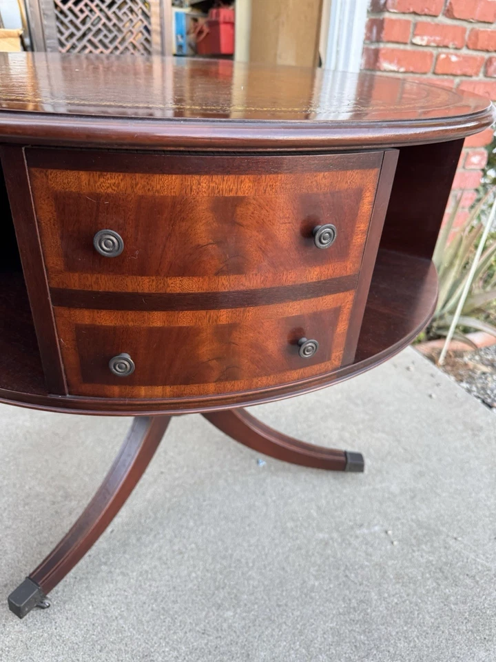 Vintage Antique Mahogany Drum Table Duncan Phyfe  - Image 4 of 4