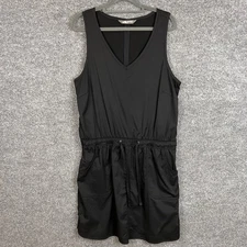 The North Face Womens Black V Neck Drawstring Waist Utility Dress L