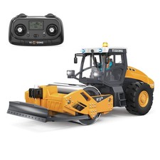 1:50 Mini RC Road Roller Construction Vehicle Metal Blade Sounds Effect Battery
