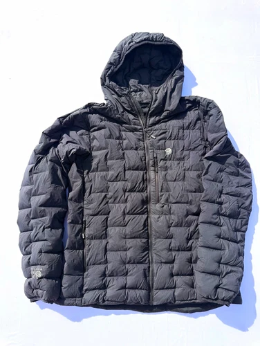 Mountain Hardwear Ghost Whisperer Men’s Black Down Hooded Full Zip Puffer L coat - product listing photo