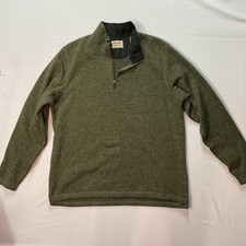 Mens Wrangler Fleece Half Zip Green Sweater L Fleece 1/4 Zip Pullover