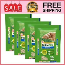 4 Bag Feline Pine Original 100 Natural Cat Litter, 20 lb Bag